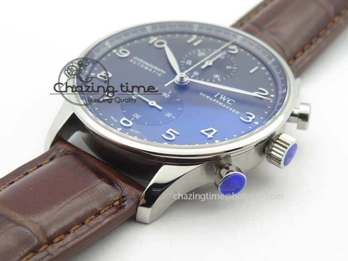 MIROTIME 0719 Supportive Portuguese Chrono IW371431 ZF 1:1 Best Edition Gray Dial On Brown Leather Strap A79350 (Slim Movement) 7261